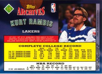 1992-93 Topps Archives Kurt Rambis #19 Los Angeles Lakers