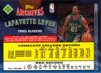 1992-93 Topps Archives Lafayette Lever #27 Portland Trail Blazers