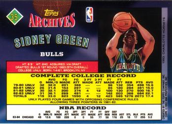 1992-93 Topps Archives Sidney Green #35 Chicago Bulls
