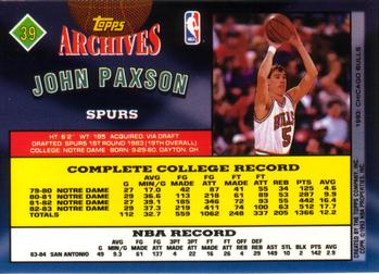 1992-93 Topps Archives John Paxson #39 San Antonio Spurs