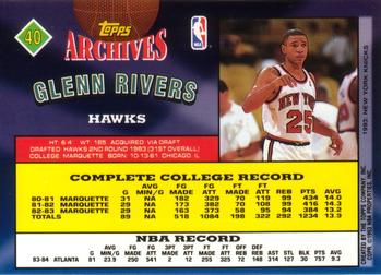 1992-93 Topps Archives Glenn Rivers #40 Atlanta Hawks
