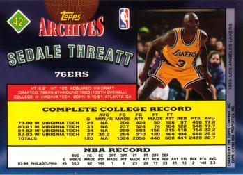 1992-93 Topps Archives Sedale Threatt #42 Philadelphia 76ers