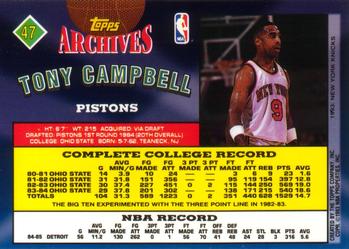 1992-93 Topps Archives Tony Campbell #47 Detroit Pistons