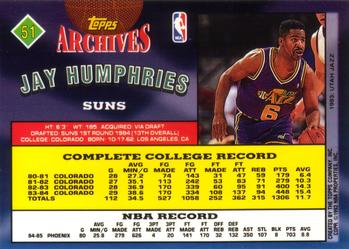 1992-93 Topps Archives Jay Humphries #51 Phoenix Suns
