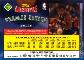 1992-93 Topps Archives Charles Oakley #70 Chicago Bulls