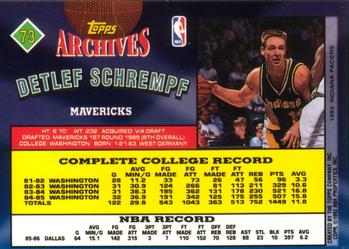 1992-93 Topps Archives Detlef Schrempf #73 Dallas Mavericks