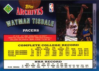 1992-93 Topps Archives Wayman Tisdale #74 Indiana Pacers