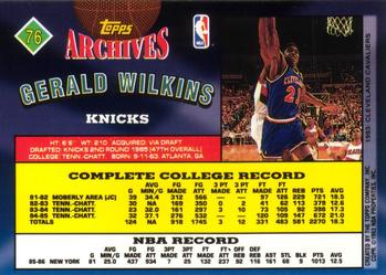 1992-93 Topps Archives Gerald Wilkins #76 New York Knicks