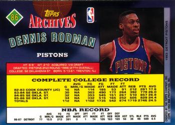 1992-93 Topps Archives Dennis Rodman #86 Detroit Pistons