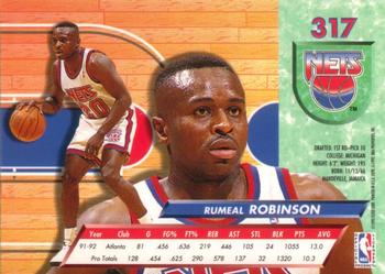 1992-93 Fleer Ultra Rumeal Robinson #317 New Jersey Nets