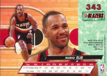 1992-93 Fleer Ultra Mario Elie #343 Portland Trail Blazers