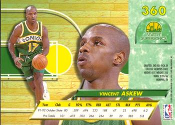 1992-93 Fleer Ultra Vincent Askew #360 Seattle SuperSonics