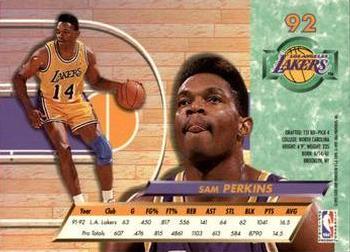 1992-93 Fleer Ultra Sam Perkins #92 Los Angeles Lakers