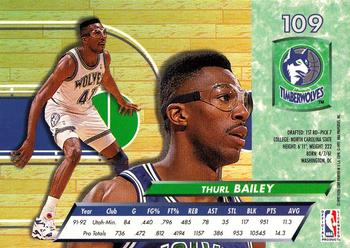 1992-93 Fleer Ultra Thurl Bailey #109 Minnesota Timberwolves
