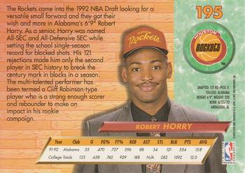 1992-93 Fleer Ultra Robert Horry DPK, RC #195 Houston Rockets