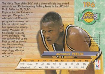 1992-93 Fleer Ultra Anthony Peeler DPK, RC #196 Los Angeles Lakers