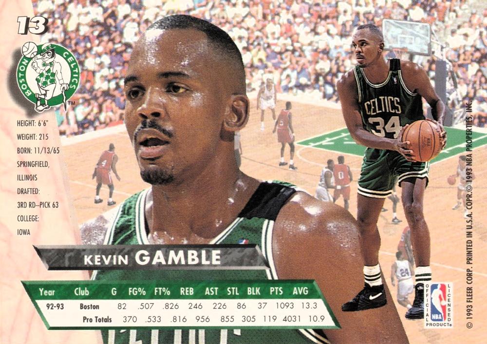 1993-94 Fleer Ultra Kevin Gamble #13 Boston Celtics