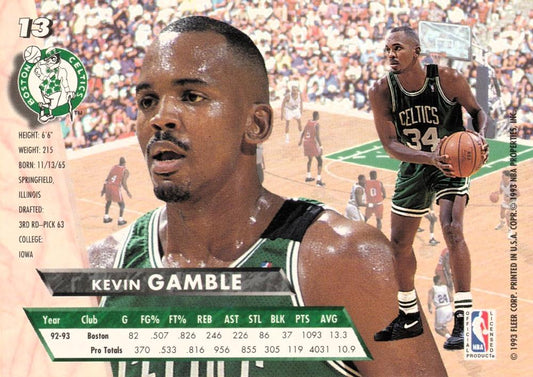 1993-94 Fleer Ultra Kevin Gamble #13 Boston Celtics
