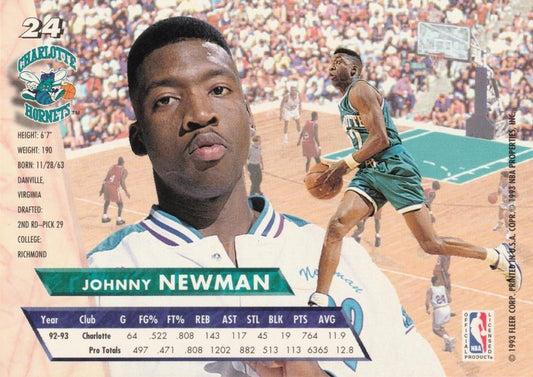 1993-94 Fleer Ultra Johnny Newman #24 Charlotte Hornets