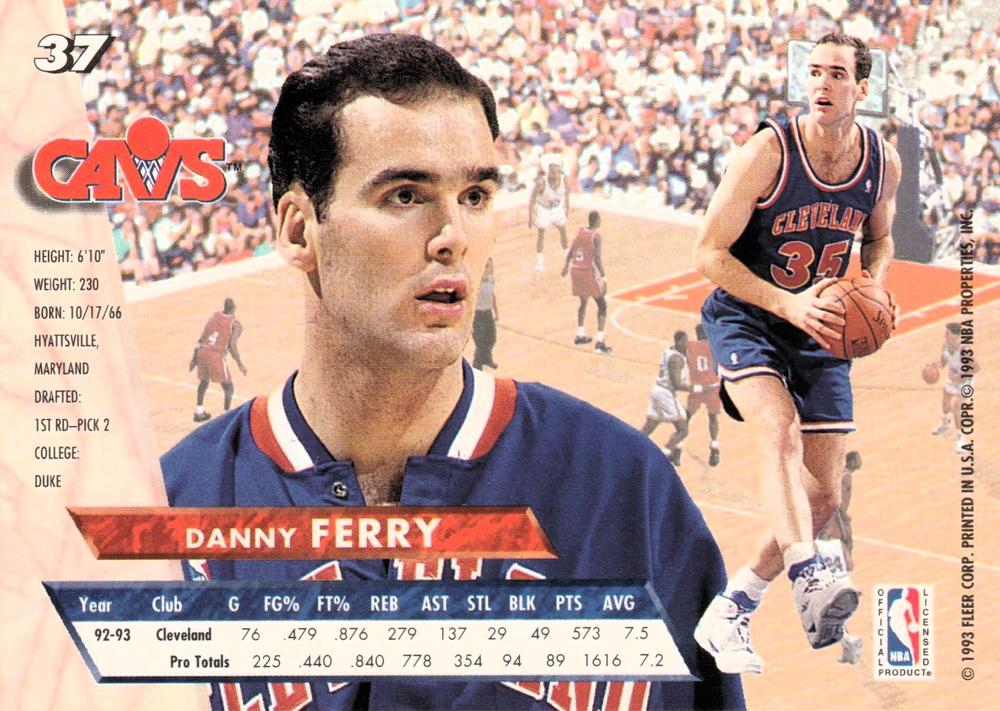 1993-94 Fleer Ultra Danny Ferry #37 Cleveland Cavaliers