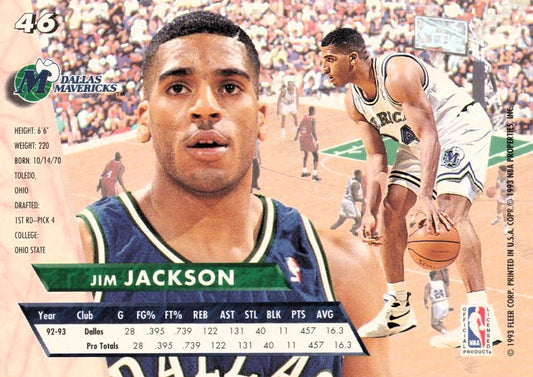 1993-94 Fleer Ultra Jim Jackson #46 Dallas Mavericks