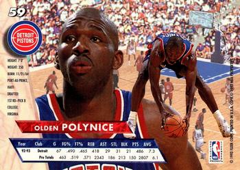 1993-94 Fleer Ultra Olden Polynice #59 Detroit Pistons