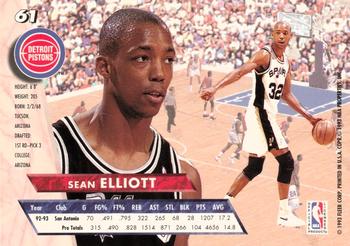1993-94 Fleer Ultra Sean Elliott #61 Detroit Pistons