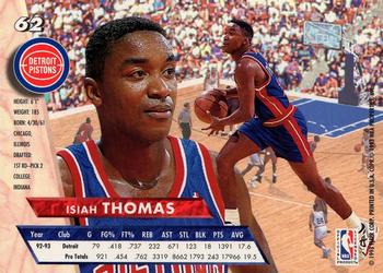 1993-94 Fleer Ultra Isiah Thomas #62 Detroit Pistons