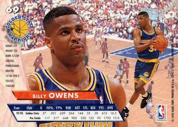 1993-94 Fleer Ultra Billy Owens #69 Golden State Warriors