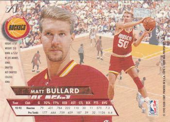 1993-94 Fleer Ultra Matt Bullard #71 Houston Rockets