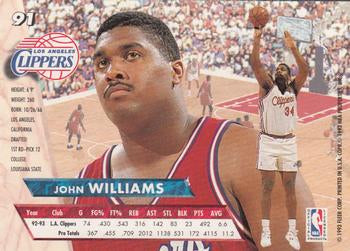 1993-94 Fleer Ultra John Williams #91 Los Angeles Clippers