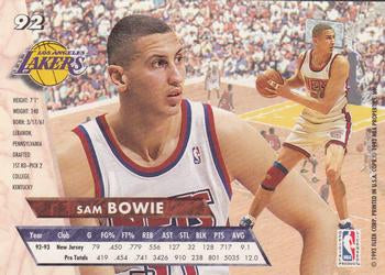 1993-94 Fleer Ultra Sam Bowie #92 Los Angeles Lakers