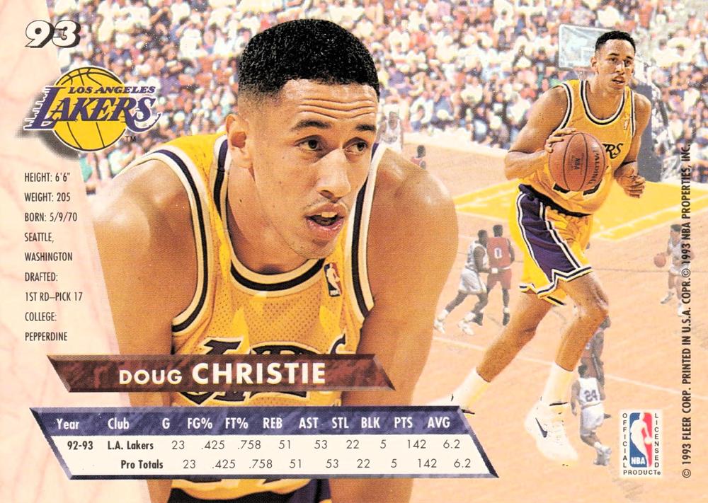 1993-94 Fleer Ultra Doug Christie #93 Los Angeles Lakers