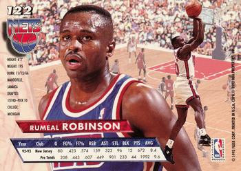 1993-94 Fleer Ultra Rumeal Robinson #122 New Jersey Nets