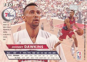 1993-94 Fleer Ultra Johnny Dawkins #140 Philadelphia 76ers