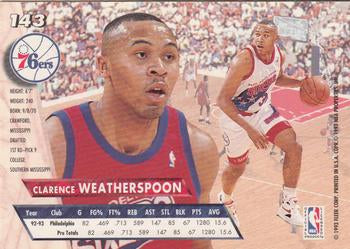 1993-94 Fleer Ultra Clarence Weatherspoon #143 Philadelphia 76ers