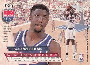1993-94 Fleer Ultra Walt Williams #166 Sacramento Kings