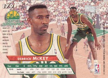 1993-94 Fleer Ultra Derrick McKey #179 Seattle SuperSonics