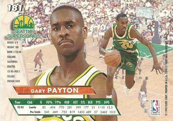 1993-94 Fleer Ultra Gary Payton #181 Seattle SuperSonics