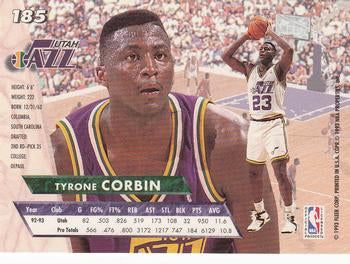 1993-94 Fleer Ultra Tyrone Corbin #185 Utah Jazz