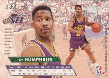 1993-94 Fleer Ultra Jay Humphries #187 Utah Jazz