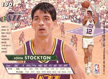 1993-94 Fleer Ultra John Stockton #190 Utah Jazz