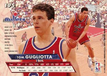 1993-94 Fleer Ultra Tom Gugliotta #195 Washington Bullets