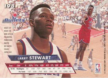 1993-94 Fleer Ultra Larry Stewart #198 Washington Bullets
