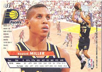 1993-94 Fleer Ultra Reggie Miller #81 Indiana Pacers