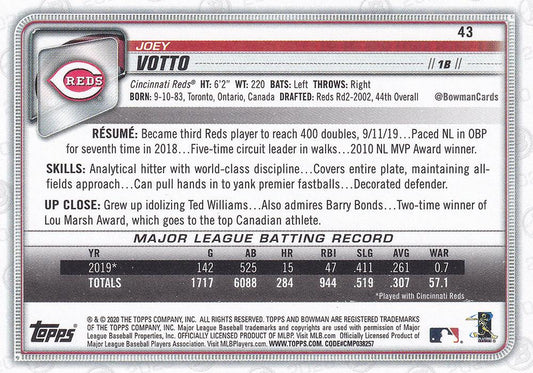 2020 Bowman Joey Votto #43 Cincinnati Reds