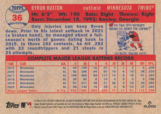 2021 Topps Archives Byron Buxton #36 Minnesota Twins