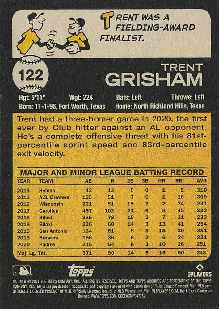 2021 Topps Archives Trent Grisham #122 San Diego Padres