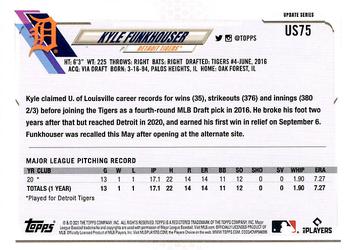 2021 Topps Update Kyle Funkhouser Rookie US75 Detroit Tigers