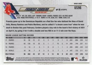 2021 Topps Update Franchy Cordero US96 Boston Red Sox